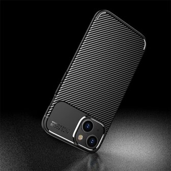 iPhone 15 - Carbon Back Cover - Zwart
