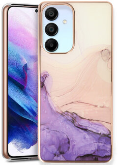 Samsung A55 - Marmer Back Cover - Paars