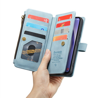 Samsung A55 - Aqua Blue - Book Case met Rits