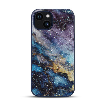 iPhone 12 - Diamant Marmer Glitter - Blauw