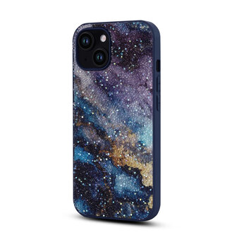 iPhone 12 - Diamant Marmer Glitter - Blauw