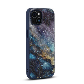 iPhone 12 - Diamant Marmer Glitter - Blauw