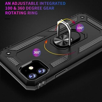 iPhone 11 - Armor met Kickstand Ring - Zwart