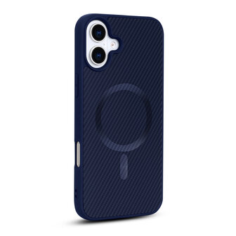 iPhone 16 Plus - Blauw - Carbon MagSafe Back Cover