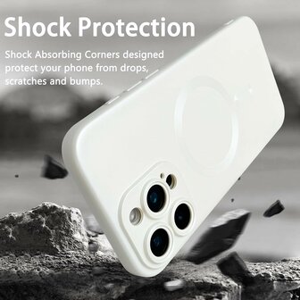iPhone 16 Pro - Zilver - Matte Siliconen MagSafe Back Cover