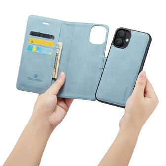iPhone 16 Plus - Aqua Blue - 2 in 1 Book Case