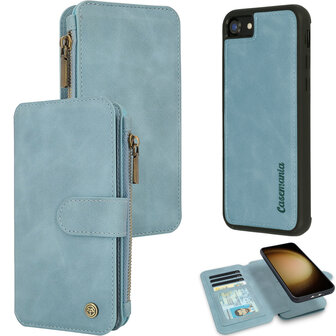 iPhone SE (2022 / 2020) - iPhone 7 &amp;amp; 8 Aqua Blue - 2 in 1 Book Case met Rits