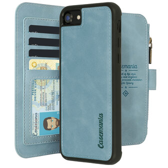 iPhone SE (2022 / 2020) - iPhone 7 &amp;amp; 8 Aqua Blue - 2 in 1 Book Case met Rits