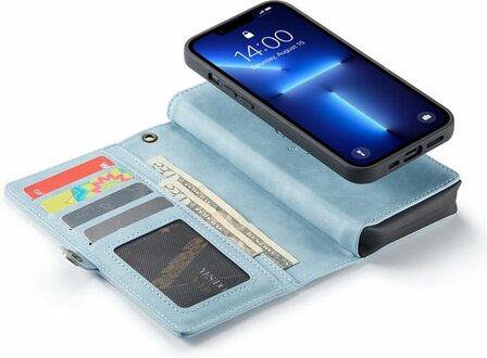 iPhone 13 Aqua Blue - 2 in 1 Extra Vakken Book Case