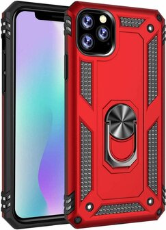 iPhone 11 Pro Max - Armor met Kickstand Ring - Rood