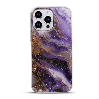 iPhone 16 Pro - Paars - Camera Marmer MagSafe Back Cover