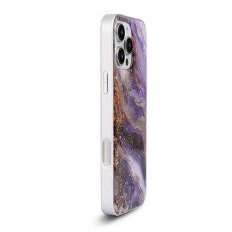iPhone 16 Pro - Paars - Camera Marmer MagSafe Back Cover
