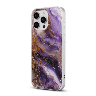 iPhone 16 Pro - Paars - Camera Marmer MagSafe Back Cover