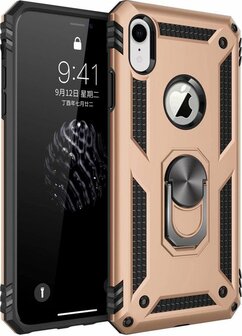 iPhone XR - Armor met Kickstand Ring - Goud