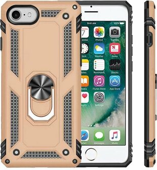 iPhone SE (2022 / 2020) - iPhone 6(s)/7/8 - Armor met Kickstand Ring - Goud