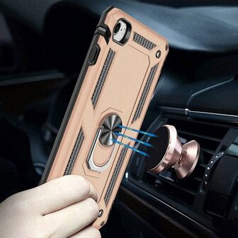 iPhone SE (2022 / 2020) - iPhone 6(s)/7/8 - Armor met Kickstand Ring - Goud