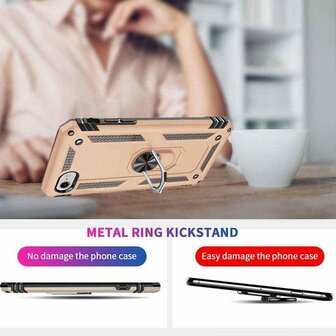 iPhone SE (2022 / 2020) - iPhone 6(s)/7/8 - Armor met Kickstand Ring - Goud
