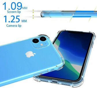 iPhone 11 - Anti Shock &amp;amp; 2X Glas - Transparant