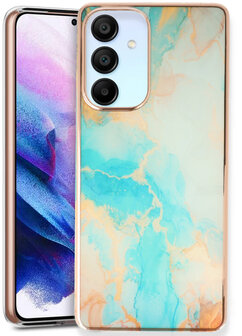 Samsung A55 - Marmer Back Cover - Aqua