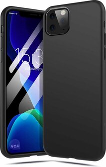 iPhone 11 Pro Max - Siliconen Back Cover - Zwart
