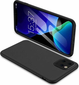 iPhone 11 Pro Max - Siliconen Back Cover - Zwart