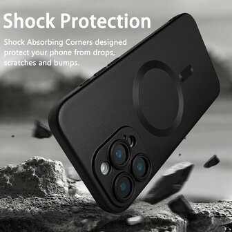 iPhone 16 Pro - Zwart - Matte Siliconen MagSafe Back Cover
