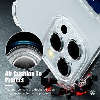iPhone 12 Pro Max - Kaarthouder Anti Shock - Transparant