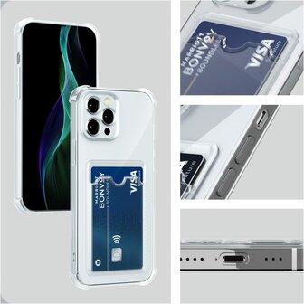 iPhone 12 Pro Max - Kaarthouder Anti Shock - Transparant