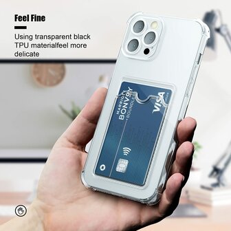 iPhone 12 Pro Max - Kaarthouder Anti Shock - Transparant