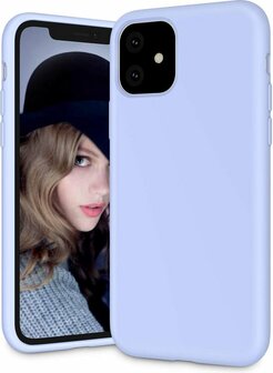 iPhone 11 - Combi Deal - Anti Shock Transparant - Back Cover Paars &amp;amp; Glas