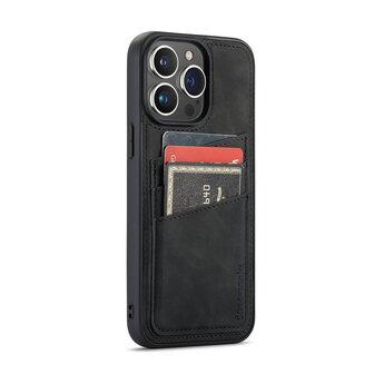 iPhone 14 Pro Max - Back Cover met Kaarthouder - Charcoal Gray