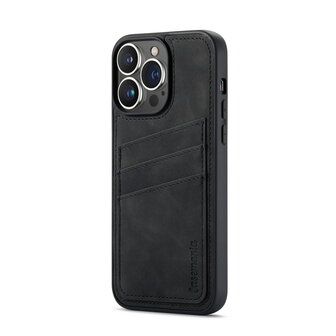iPhone 14 Pro Max - Back Cover met Kaarthouder - Charcoal Gray