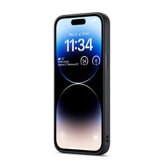 iPhone 14 Pro Max - Back Cover met Kaarthouder - Charcoal Gray