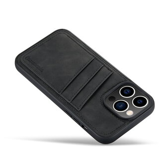 iPhone 14 Pro Max - Back Cover met Kaarthouder - Charcoal Gray