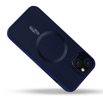 iPhone 14 - Blauw - Carbon MagSafe Back Cover