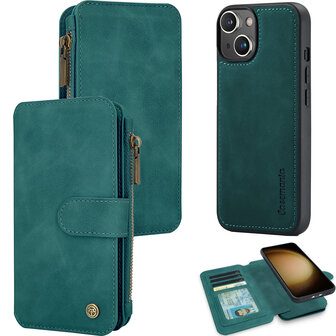 iPhone 15 Plus - Emerald Green - 2 in 1 Rits Book Case