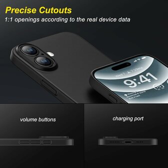 iPhone 16 - Back Cover Camera Bescherming &amp;amp; 2x Glas - Zwart
