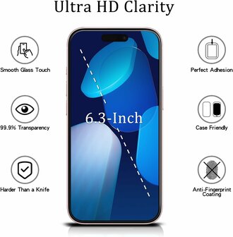 iPhone 16 - Back Cover Camera Bescherming &amp;amp; 2x Glas - Zwart