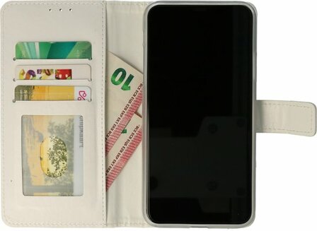 iPhone 11 Pro Max - Book Case &amp;amp; Glas - Wit
