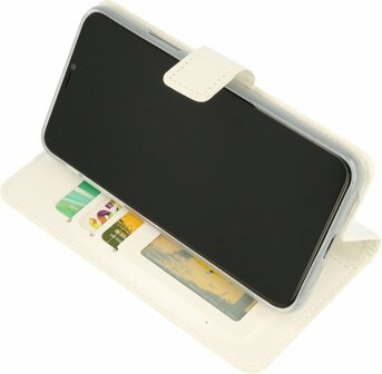 iPhone 11 Pro Max - Book Case &amp;amp; Glas - Wit