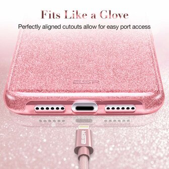 iPhone 11 - Glitter Back Cover - Roze