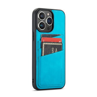 iPhone 14 Pro Max - Back Cover met Kaarthouder - Azure Blue