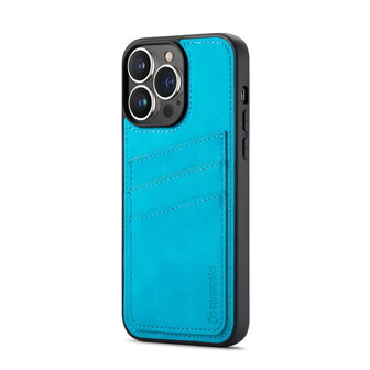 iPhone 14 Pro Max - Back Cover met Kaarthouder - Azure Blue