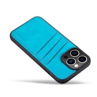 iPhone 14 Pro Max - Back Cover met Kaarthouder - Azure Blue