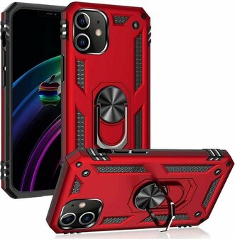 iPhone 12 Mini Rood - Armor met Kickstand Ring