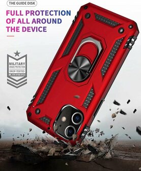 iPhone 12 Mini Rood - Armor met Kickstand Ring