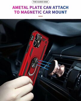 iPhone 12 Mini Rood - Armor met Kickstand Ring