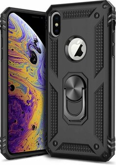 iPhone XS Max - Armor met Kickstand Ring - Zwart