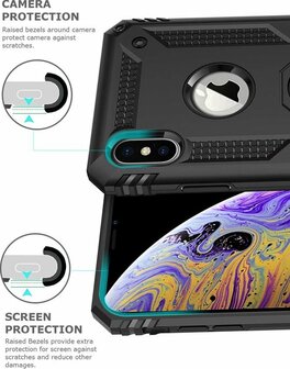 iPhone XS Max - Armor met Kickstand Ring - Zwart