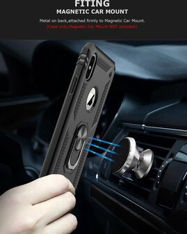 iPhone XS Max - Armor met Kickstand Ring - Zwart